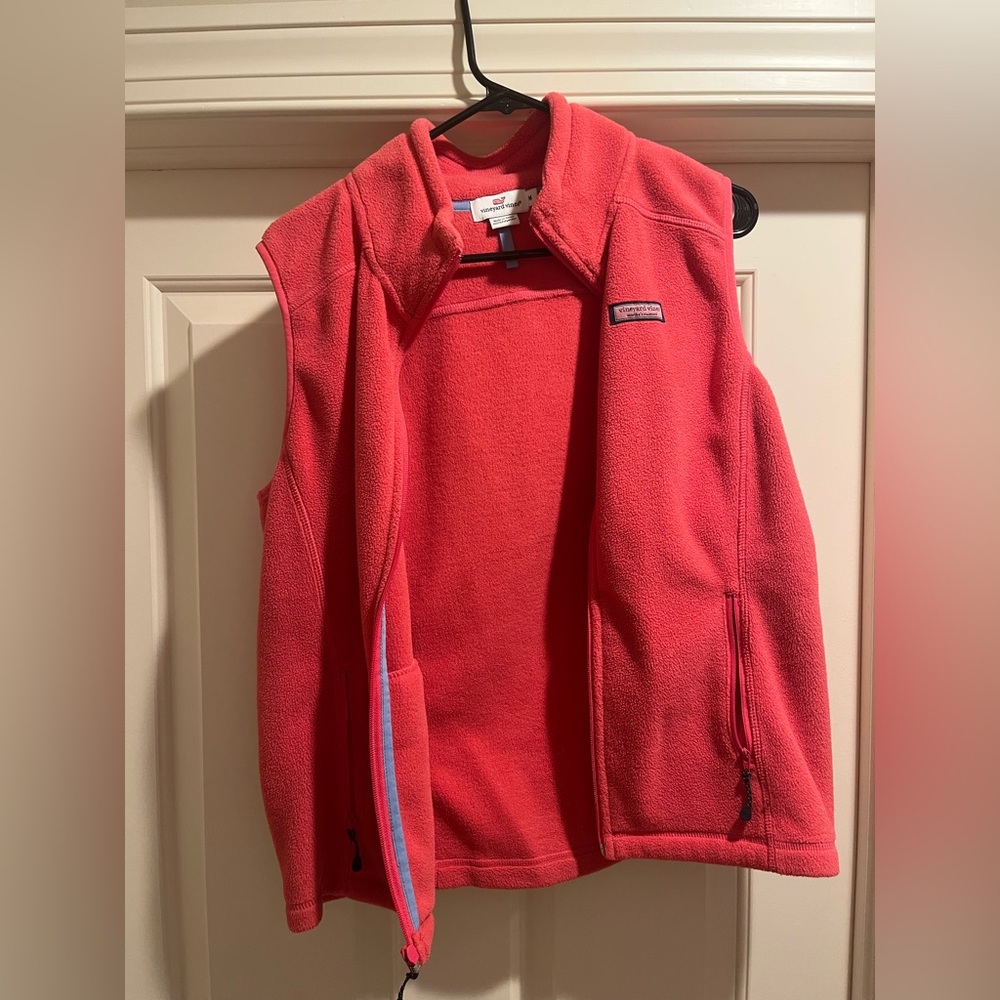 Vineyard Vines Pink Fleece Vest size Medium